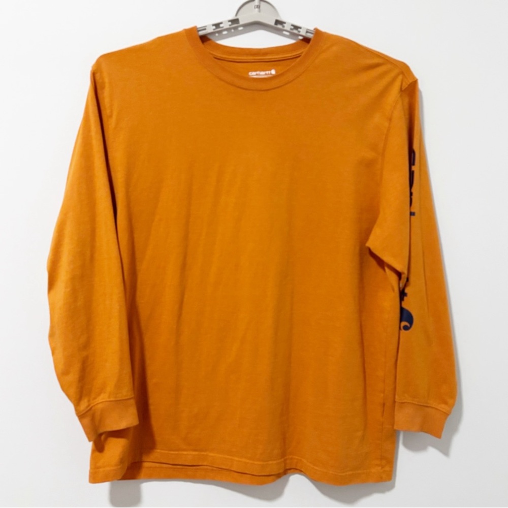 Carhartt Long Sleeve Loose Fit Tee Mens Size 2XL Orange Workwear Outdoor Layers